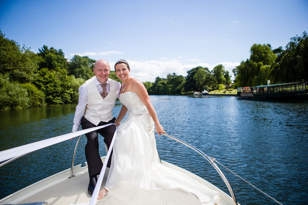 Bride and groom on Larus